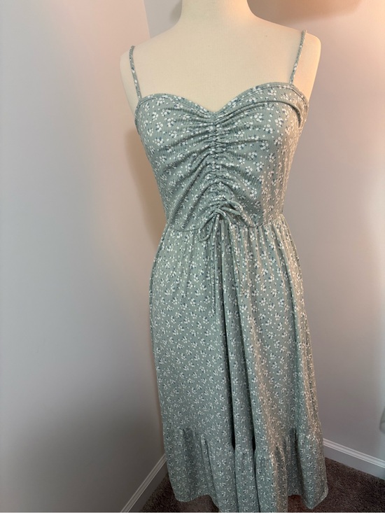Caution To The Wind Dresses & Skirts - Sage Green Floral Ruched Sundress
